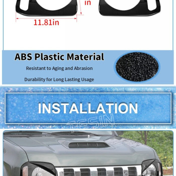 TESIN Lamp Hoods Car Front Headlight Head Light Lamp Decoration Cover Stickers for Suzuki Jimny 2007-2017 Exterior Accessories
