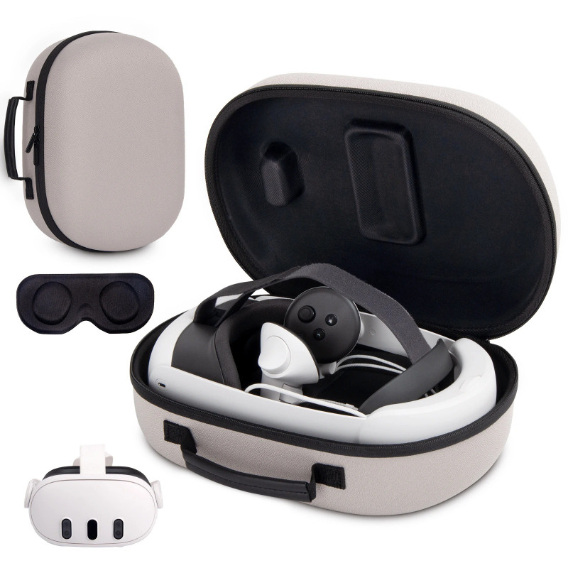 New Travel Carrying Case for Meta Quest 3 Headset Controllers EVA Hard Shell Storage Bag with Mesh for Meta Quest3 VR Accessorie