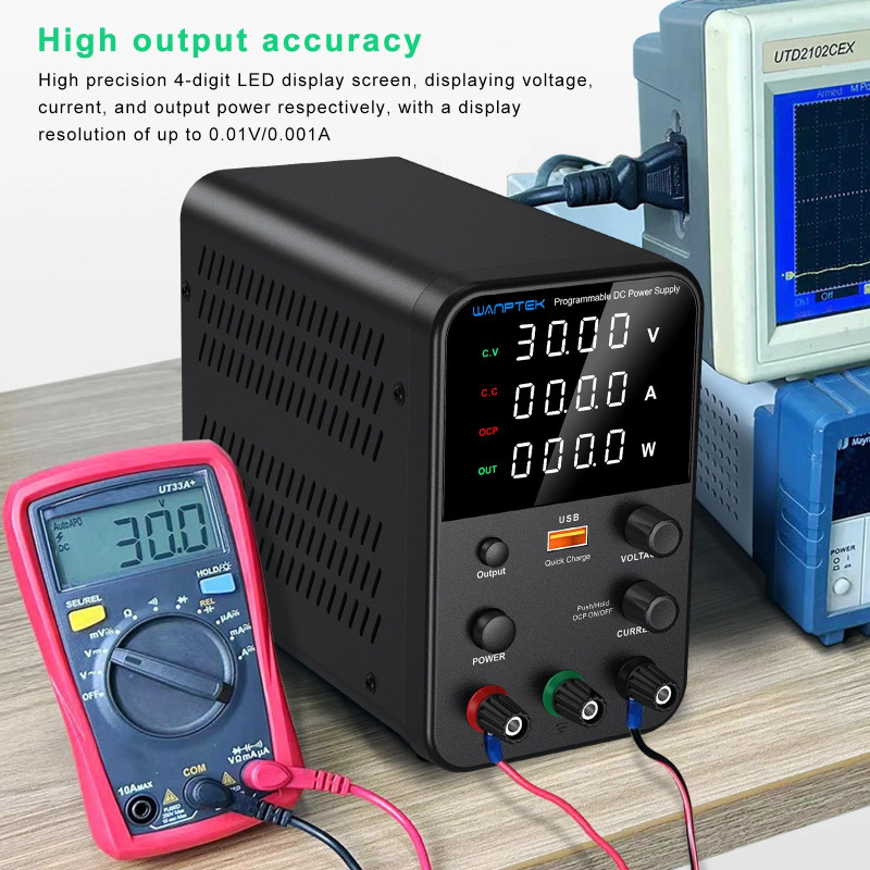 Τροφοδοτικό Wanptek DC Laboratory Power Supply Adjustable 30V 10A  with USB fast Charging Bench Power Suppliess