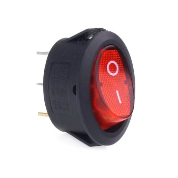 Amio - ΔΙΑΚΟΠΤΗΣ ΟΒΑΛ ΜΕ ΚΟΚΚΙΝΟ LED - 1 τεμ. (02461/AM)