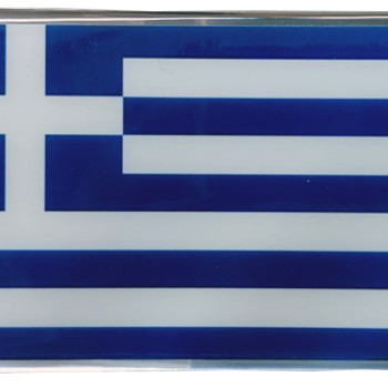 GREECE ΑΥΤΟΚΟΛΛΗΤΗ ΕΛΛΗΝΙΚΗ ΣΗΜΑΙΑ 10 X 6,8 cm ΜΠΛΕ/ΛΕΥΚΟ/ΧΡΩΜΙΟ ΜΕ ΕΠΙΚΑΛΥΨΗ ΣΜΑΛΤΟΥ- 1 ΤΕΜ.