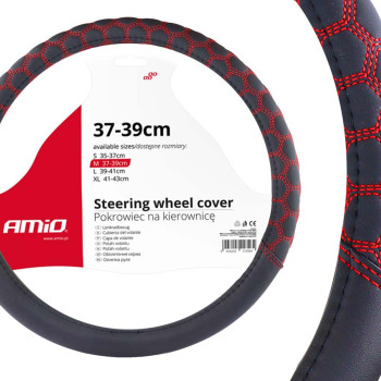 Amio - ΚΑΛΥΜΜΑ ΤΙΜΟΝΙΟΥ 37/39CM SWC-23 ΜΑΥΡΟ/ΚΟΚΚΙΝΟ - 1 τεμ. (02560/AM)
