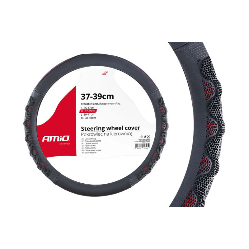 Amio - ΚΑΛΥΜΜΑ ΤΙΜΟΝΙΟΥ 37/39CM SWC-25 ΜΑΥΡΟ/ΚΟΚΚΙΝΟ - 1 τεμ. (02562/AM)