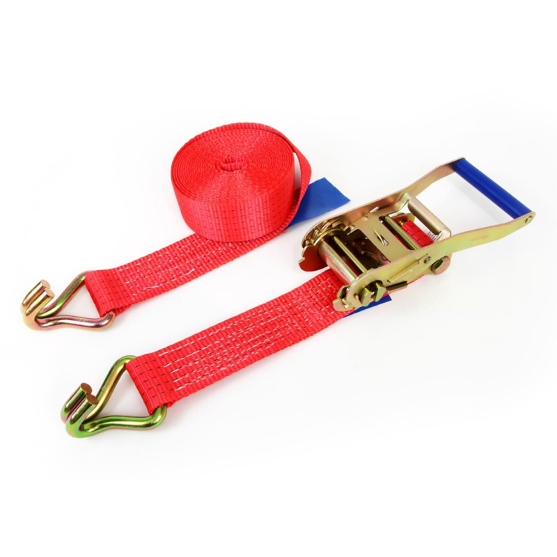 Amio - Ιμάντας Πρόσδεσης Φορτίου Αντοχή 5000kg Μήκος 12m Πλάτος 50mm με καστάνια και διπλό γάντζο για μέγιστη κάλυψη και ασφαλή μεταφορά φορτίου χωρίς μετακινήσεις - 1 Τεμ. (02022/AM)