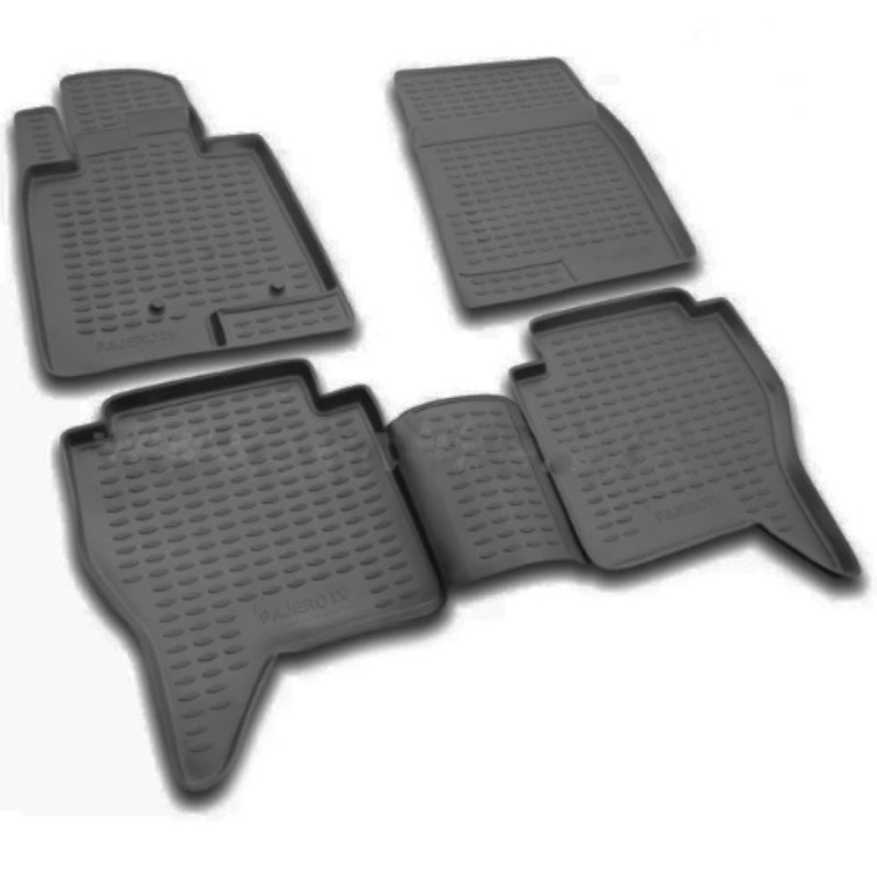 ΠΑΤΑΚΙΑ ΣΕ ΣΚΑΦΗ TPE ΛΑΣΤΙΧΟ ΓΙΑ MITSUBISHI PAJERO 5D 11/2006-2019  ΣΕ ΜΑΥΡΟ ΧΡΩΜΑ NOVLINE - 4 ΤΕΜ.