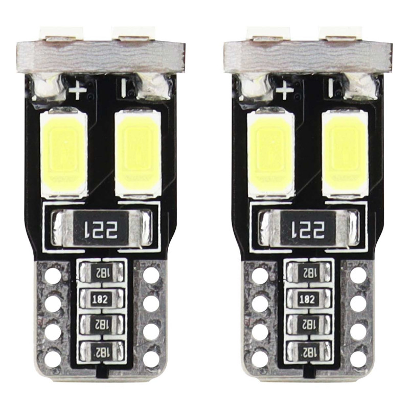 Amio – Λαμπάκια LED T10 W5W 12V 1W 5600K 6xSMD 5730 CANBUS Καρφωτά για Ισχυρό Λευκό Φωτισμό σε Καθημερινή Χρήση – Σετ 2 Τεμ. (01622/AM)