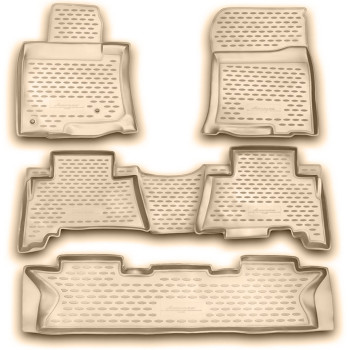 ΠΑΤΑΚΙΑ ΣΕ ΣΚΑΦΗ TPE ΛΑΣΤΙΧΟ ΓΙΑ TOYOTA LAND CRUISER PRADO 7ΘΕΣΙΟ 12/2009-2013  ΣΕ ΜΠΕΖ ΧΡΩΜΑ NOVLINE - 5 ΤΕΜ.