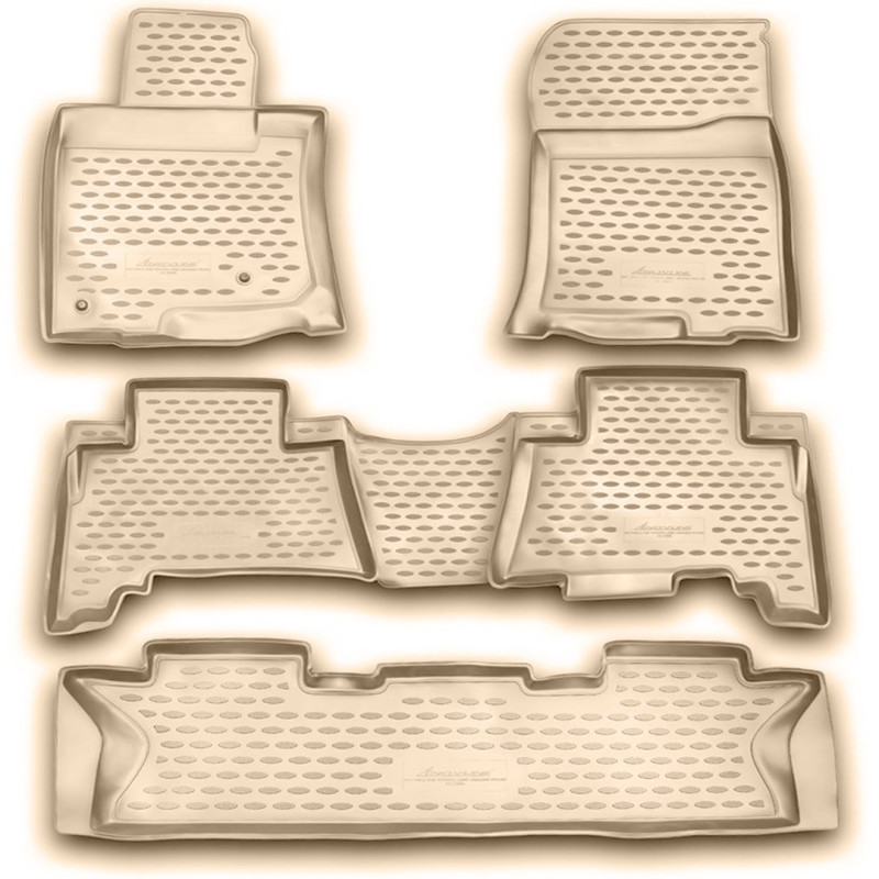 ΠΑΤΑΚΙΑ ΣΕ ΣΚΑΦΗ TPE ΛΑΣΤΙΧΟ ΓΙΑ TOYOTA LAND CRUISER PRADO 7ΘΕΣΙΟ 12/2009-2013  ΣΕ ΜΠΕΖ ΧΡΩΜΑ NOVLINE - 5 ΤΕΜ.