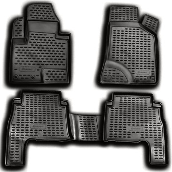 ΠΑΤΑΚΙΑ ΣΕ ΣΚΑΦΗ TPE ΛΑΣΤΙΧΟ ΓΙΑ HYUNDAI SANTA FE 01/2011-2018  ΣΕ ΑΝΘΡΑΚΙ ΣΚΟΥΡΟ ΓΚΡΙ ΧΡΩΜΑ NOVLINE - 4 ΤΕΜ.