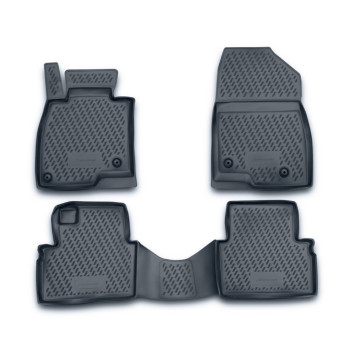 ΠΑΤΑΚΙΑ ΣΕ ΣΚΑΦΗ TPE ΛΑΣΤΙΧΟ ΓΙΑ MAZDA 3 5D 01/2014-2019  ΣΕ ΑΝΘΡΑΚΙ ΣΚΟΥΡΟ ΓΚΡΙ ΧΡΩΜΑ NOVLINE - 4 ΤΕΜ.