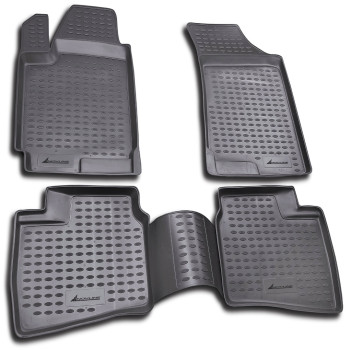 ΠΑΤΑΚΙΑ ΣΕ ΣΚΑΦΗ TPE ΛΑΣΤΙΧΟ ΓΙΑ HYUNDAI ELANTRA 3D 2007-2011  ΣΕ ΑΝΘΡΑΚΙ ΣΚΟΥΡΟ ΓΚΡΙ ΧΡΩΜΑ NOVLINE - 4 ΤΕΜ.