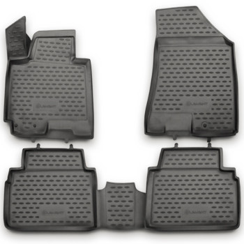 ΠΑΤΑΚΙΑ ΣΕ ΣΚΑΦΗ TPE ΛΑΣΤΙΧΟ ΓΙΑ KIA SPORTAGE 3D 2010-2016  ΣΕ ΑΝΘΡΑΚΙ ΣΚΟΥΡΟ ΓΚΡΙ ΧΡΩΜΑ NOVLINE - 4 ΤΕΜ.