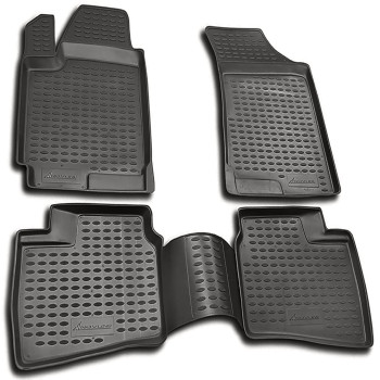 ΠΑΤΑΚΙΑ ΣΕ ΣΚΑΦΗ TPE ΛΑΣΤΙΧΟ ΓΙΑ HYUNDAI ELANTRA 2007+  ΣΕ ΑΝΘΡΑΚΙ ΣΚΟΥΡΟ ΓΚΡΙ ΧΡΩΜΑ NOVLINE - 4 ΤΕΜ.