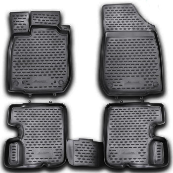 ΠΑΤΑΚΙΑ ΣΕ ΣΚΑΦΗ TPE ΛΑΣΤΙΧΟ ΓΙΑ DACIA SANDERO 09/2008-12/2012  ΣΕ ΑΝΘΡΑΚΙ ΣΚΟΥΡΟ ΓΚΡΙ ΧΡΩΜΑ NOVLINE - 4 ΤΕΜ.