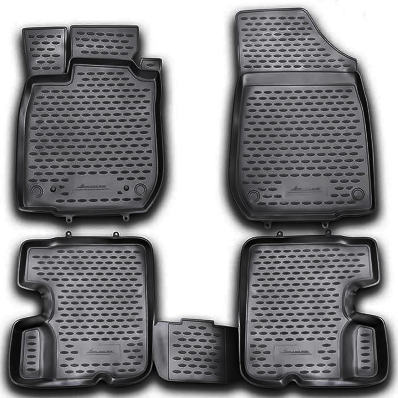 ΠΑΤΑΚΙΑ ΣΕ ΣΚΑΦΗ TPE ΛΑΣΤΙΧΟ ΓΙΑ DACIA SANDERO 09/2008-12/2012  ΣΕ ΑΝΘΡΑΚΙ ΣΚΟΥΡΟ ΓΚΡΙ ΧΡΩΜΑ NOVLINE - 4 ΤΕΜ.