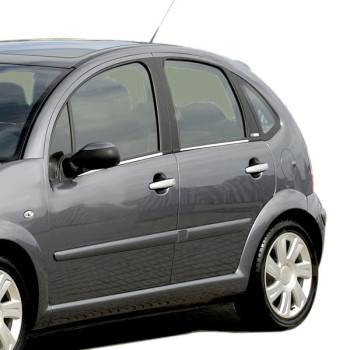 TRIM  ΠΑΡΑΘΥΡΩΝ ΑΥΤΟΚΟΛΛΗΤΑ ΧΡΩΜΙΟΥ ΜΕΤΑΛΛΙΚΑ ΓΙΑ CITROEN C3 5D 2002-2009 4ΤΕΜ.