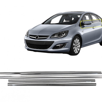 TRIM  ΠΑΡΑΘΥΡΩΝ ΑΥΤΟΚΟΛΛΗΤΑ ΧΡΩΜΙΟΥ 4ΤΕΜ. ΓΙΑ OPEL ASTRA J 4D 2012+