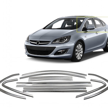 TRIM  ΠΑΡΑΘΥΡΩΝ ΑΥΤΟΚΟΛΛΗΤΑ ΧΡΩΜΙΟΥ 12ΤΕΜ. ΓΙΑ OPEL ASTRA J 4D 2012+
