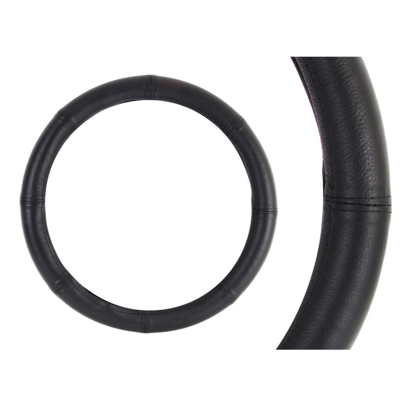 Amio - Δερμάτινο Κάλυμμα Τιμονιού Μαύρο 37-39cm για άνετο κράτημα και προστασία από φθορά στην καθημερινή οδήγηση με άμεση εφαρμογή - 1 Τεμ. (01765/AM)