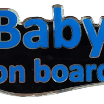 BABY ON BOARD ΑΥΤΟΚΟΛΛΗΤΟ ΕΞΩΤΕΡΙΚΗΣ ΧΡΗΣΗΣ 13,1 Χ 8,3cm ΜΠΛΕ/ΜΑΥΡΟ/ΧΡΩΜΙΟ ΜΕ ΕΠΙΚΑΛΥΨΗ ΣΜΑΛΤΟΥ - 1 ΤΕΜ.