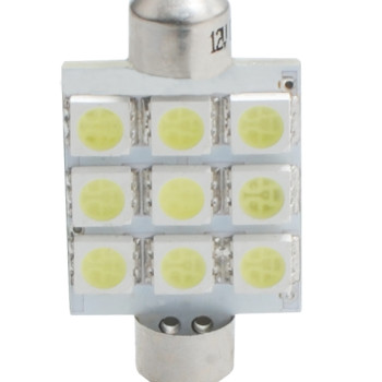 ΛΑΜΠΑΚΙΑ ΠΛΑΦΟΝΙΕΡΑΣ C5W/C10W 12V 1,44W SV8,5 41mm PREMIUM LED 9xSMD5050 ΛΕΥΚΟ 1ΤΕΜ.