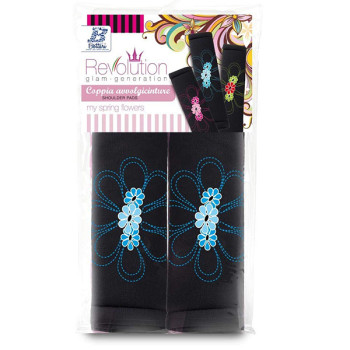 Bottari - ΜΑΞΙΛΑΡΑΚΙΑ ΖΩΝΗΣ ΜΑΥΡΑ ΜΕ ΜΠΛΕ ΛΟΥΛΟΥΔΙΑ - 1 set (ΒΟΤ29164)