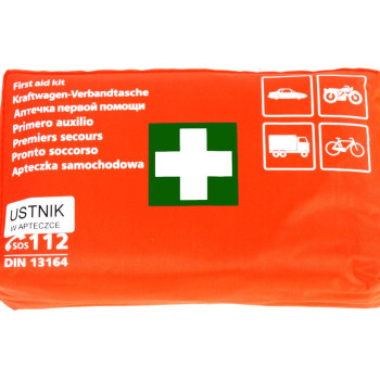 Amio - Φαρμακείο Αυτοκινήτου DIN 13164 Με Μάσκα Τεχνητής Αναπνοής Και Πλήρη Εξοπλισμό Για Άμεση Αντιμετώπιση Έκτακτων Αναγκών – 1 Τεμ. (01691/AM)