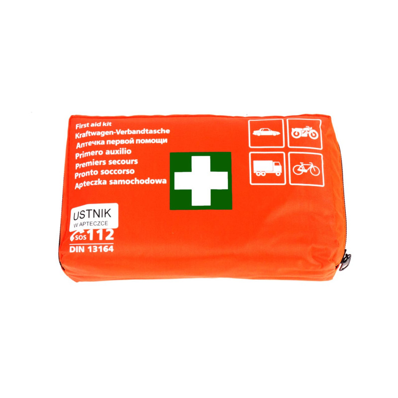 Amio - Φαρμακείο Αυτοκινήτου DIN 13164 Με Μάσκα Τεχνητής Αναπνοής Και Πλήρη Εξοπλισμό Για Άμεση Αντιμετώπιση Έκτακτων Αναγκών – 1 Τεμ. (01691/AM)