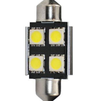 ΛΑΜΠΑΚΙΑ ΠΛΑΦΟΝΙΕΡΑΣ C5W/C10W 12V 0,96W SV8,5 36mm CAN-BUS+RADIATOR LED 4xSMD5050 PREMIUM ΛΕΥΚΟ 1ΤΕΜ
