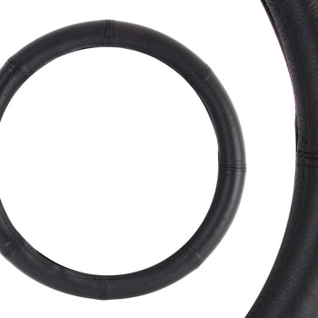 Amio - Κάλυμμα Τιμονιού Μαύρο από Δέρμα 42-44cm για ανανέωση φθαρμένου τιμονιού και σταθερό κράτημα σε καθημερινή χρήση με εργοστασιακή αίσθηση - 1 Τεμ. (01768/AM)