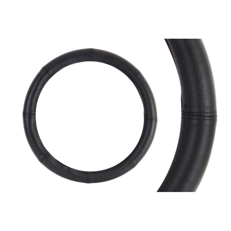 Amio - Κάλυμμα Τιμονιού Μαύρο από Δέρμα 42-44cm για ανανέωση φθαρμένου τιμονιού και σταθερό κράτημα σε καθημερινή χρήση με εργοστασιακή αίσθηση - 1 Τεμ. (01768/AM)