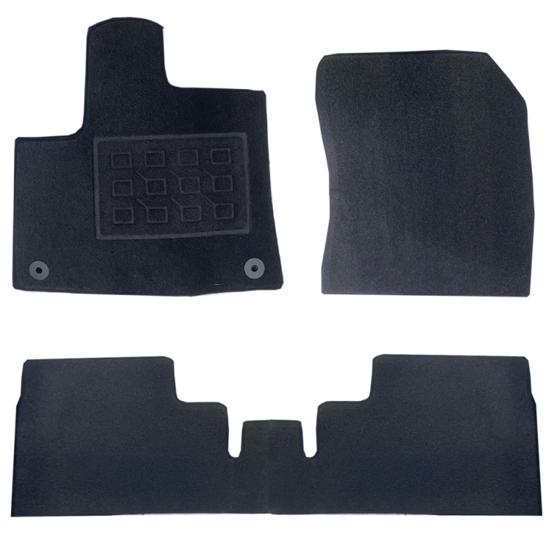 Cik -  ΠΑΤΑΚΙΑ ΜΟΚΕΤΑ ΓΙΑ CITROEN BERLINGO 2018+ / OPEL COMBO E 2018+ / PEUGEOT RIFTER 2018+ ΣΕ ΜΑΥΡΟ ΧΡΩΜΑ ΜΕ ΣΤΡΟΓΓΥΛΑ ΚΟΥΜΠΩΜΑΤΑ - 3 ΤΕΜ. (VM.CI.840530/CK)