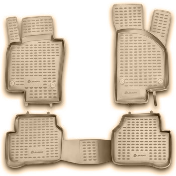 ΠΑΤΑΚΙΑ ΣΕ ΣΚΑΦΗ TPE ΛΑΣΤΙΧΟ ΓΙΑ VW PASSAT B6 09/2005-2010  ΣΕ ΜΠΕΖ ΧΡΩΜΑ NOVLINE - 4 ΤΕΜ.