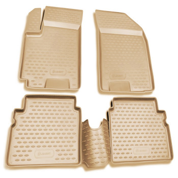 ΠΑΤΑΚΙΑ ΣΕ ΣΚΑΦΗ TPE ΛΑΣΤΙΧΟ ΓΙΑ CHEVROLET AVEO 5D 2003-2011  ΣΕ ΜΠΕΖ ΧΡΩΜΑ NOVLINE - 4 ΤΕΜ.