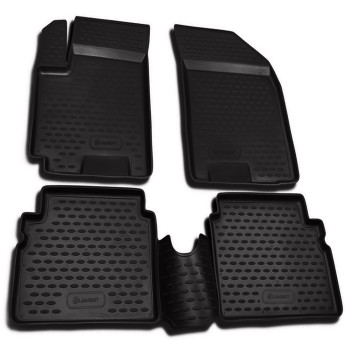 ΠΑΤΑΚΙΑ ΣΕ ΣΚΑΦΗ TPE ΛΑΣΤΙΧΟ ΓΙΑ CHEVROLET AVEO 5D 2003-2011  ΣΕ ΜΑΥΡΟ ΧΡΩΜΑ NOVLINE - 4 ΤΕΜ.