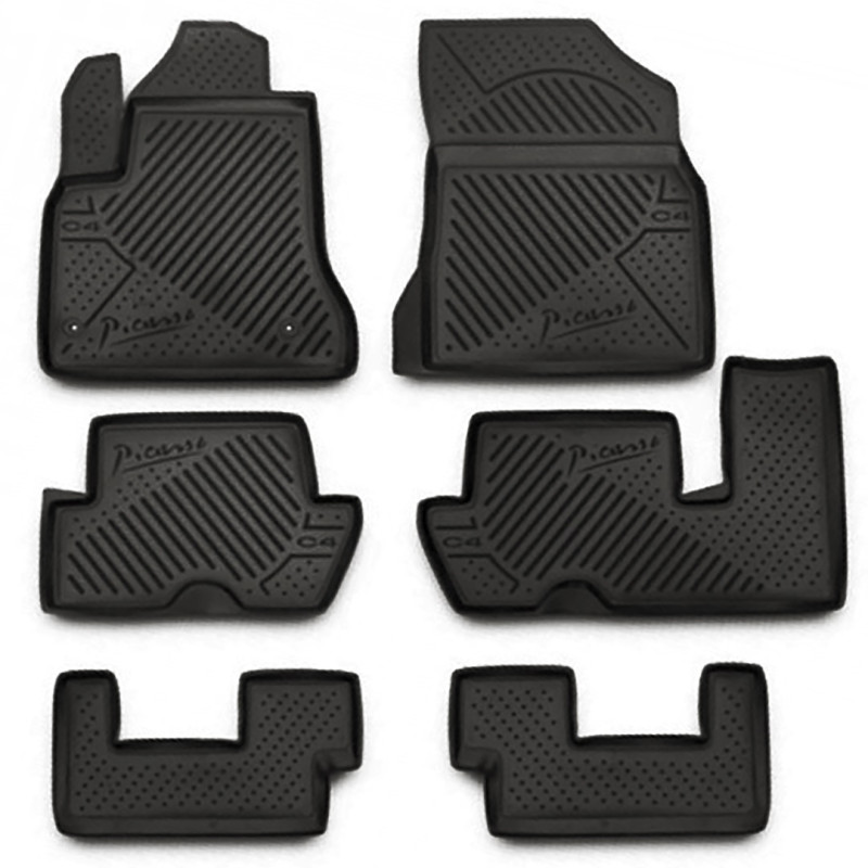 ΠΑΤΑΚΙΑ ΣΕ ΣΚΑΦΗ TPE ΛΑΣΤΙΧΟ ΓΙΑ CITROEN C4 GRAND PICASSO 5D 2006-2013 (3 ΣΕΙΡΕΣ ΚΑΘΙΣΜΑΤΩΝ)  ΣΕ ΜΑΥΡΟ ΧΡΩΜΑ NOVLINE - 6 ΤΕΜ.