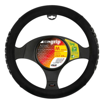 Lampa Κάλυμμα Τιμονιού Αυτοκινήτου Gel Grip 37-39εκ. Άοσμο Από μαλακές Μικροϊνες και λαβές με Gel Μαύρο 1-τεμ. (L3294.9)