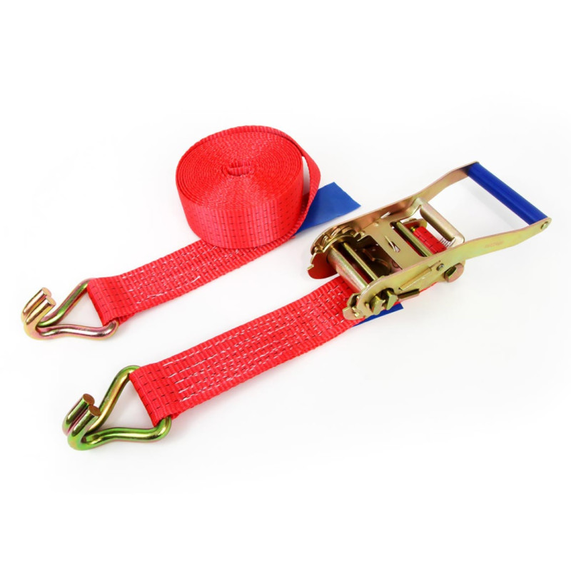 Amio - Ιμάντας Πρόσδεσης Φορτίου Αντοχή 5000kg Μήκος 10m Πλάτος 50mm με καστάνια και διπλό γάντζο για μέγιστη κάλυψη και ασφαλή μεταφορά φορτίου χωρίς μετακινήσεις - 1 Τεμ. (02021/AM)