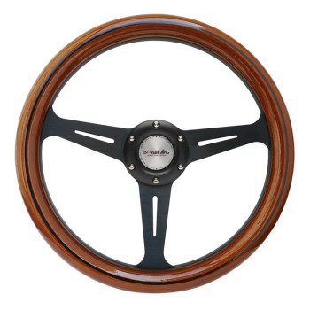 ΤΙΜΟΝΙ FUTA35 ΞΥΛΙΝΟ/ΜΑΥΡΟ ΤΡΙΑΚΤΙΝΟ ΔΙΑΜΕΤΡΟΣ 350mm ΠΑΧΟΣ 95mm SIMONI RACING - 1 ΤΕΜ.