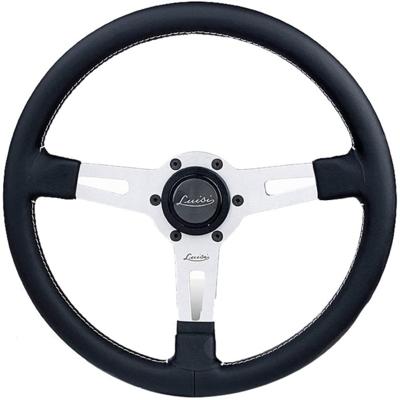 ΤΙΜΟΝΙ SHARAV 340 ΜΑΥΡΟ 340mm ΔΕΡΜΑΤΙΝΟ ΤΡΙΑΚΤΙΝΟ ΜΕ ΑΣΗΜΙ ΛΑΜΑ