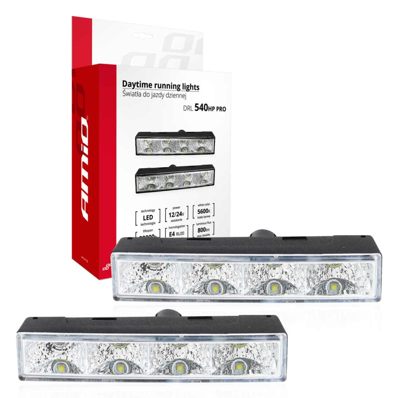 Amio – Φώτα Ημέρας DRL LED 12/24V 800Lm για Ισχυρή Ορατότητα & Ασφάλεια σε Αυτοκίνητο & Φορτηγό – Σετ 2 Τεμ. (01528/AM)