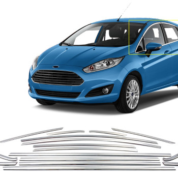 TRIM ΠΑΡΑΘΥΡΩΝ ΑΝΟΞΕΙΔΩΤΟ ΑΤΣΑΛΙ ΧΡΩΜΙΟ S-DIZAYN ΓΙΑ FORD FIESTA HB 5D 09+ - 16 TEM.