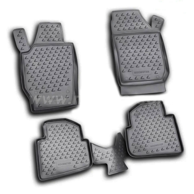 ΠΑΤΑΚΙΑ ΣΕ ΣΚΑΦΗ TPE ΛΑΣΤΙΧΟ ΓΙΑ SKODA ROOMSTER 09/2006+  ΣΕ ΜΑΥΡΟ ΧΡΩΜΑ NOVLINE - 4 ΤΕΜ.