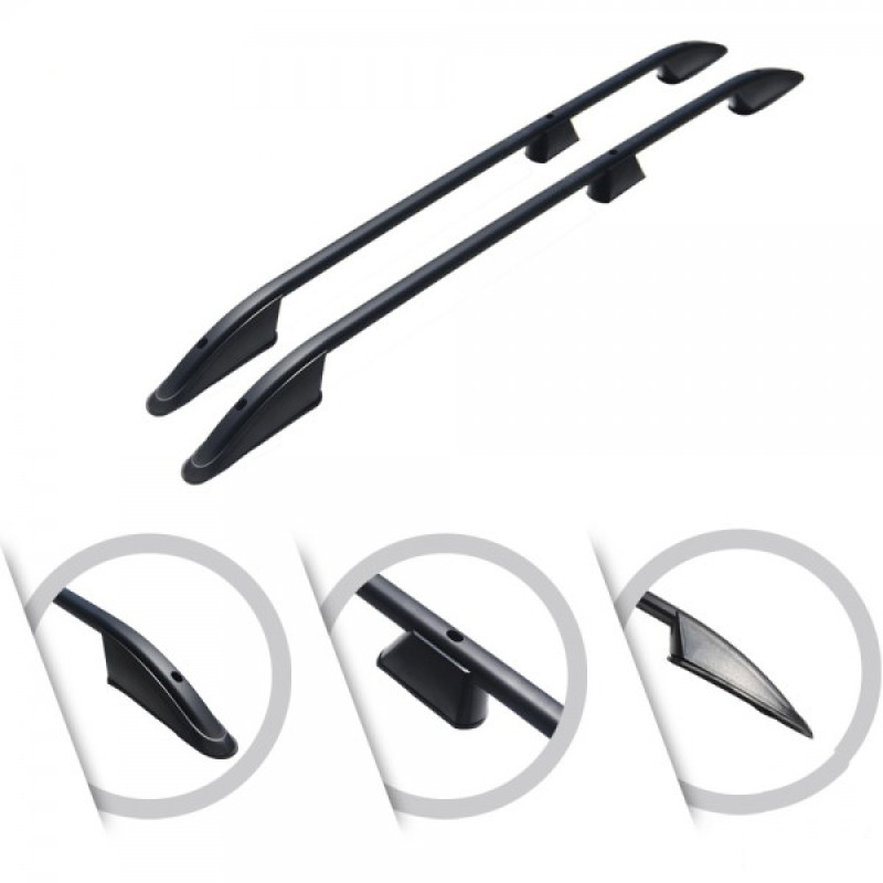 ΜΠΑΡΕΣ ΟΡΟΦΗΣ ΓΙΑ FORD TRANSIT CONNECT / TOURNEO CONNECT / VW CADDY 2021+ ΠΑΡΑΛΛΗΛΕΣ L1 ΑΛΟΥΜΙΝΙΟΥ ΜΑΥΡΕΣ 142cm ΟMTEC - 2 TEM.