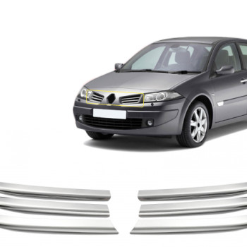 ΔΙΑΚΟΣΜΗΤΙΚΕΣ ΓΡΙΛΙΕΣ ΜΑΣΚΑΣ ΕΜΠΡΟΣ ΧΡΩΜΙΟΥ 6ΤΕΜ ΓΙΑ RENAULT MEGANE HB 5D/SD/SW 2004-2005