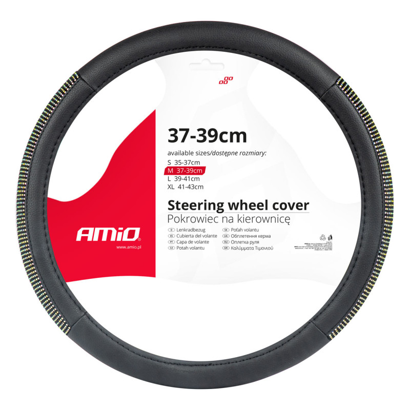 Amio - ΚΑΛΥΜΜΑ ΤΙΜΟΝΙΟΥ 37-39cm SWC-44-M ΜΑΥΡΟ ΜΕ STRASS - 1 ΤΕΜ. (02985/AM)