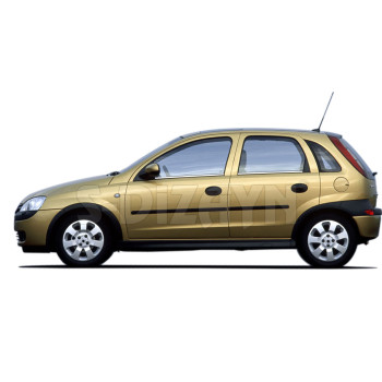 TRIM ΠΑΡΑΘΥΡΩΝ ΑΝΟΞΕΙΔΩΤΟ ΑΤΣΑΛΙ ΧΡΩΜΙΟ-4ΤΕΜ ΓΙΑ OPEL CORSA C HB 5D 2000-2006