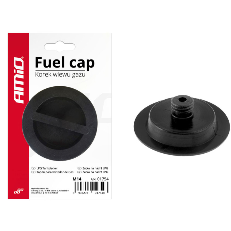 Amio - Τάπα Καυσίμου LPG με Σπείρωμα M14 από Πλαστικό για Στεγανή Προστασία και Ασφαλές Κλείσιμο Χωρίς Διαρροές - 1 Τεμ. (01754/AM)