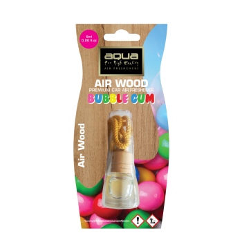 Aqua - ΑΡΩΜΑΤΙΚΟ ΑΥΤΟΚΙΝΗΤΟΥ ΚΡΕΜΑΣΤΟ ΜΠΟΥΚΑΛΑΚΙ ΜΕ ΑΡΩΜΑ ΤΣΙΧΛΟΦΟΥΣΚΑ (BUBBLE GUM) AIR WOOD AQUA - 1 TEM. (10-493/AQ)