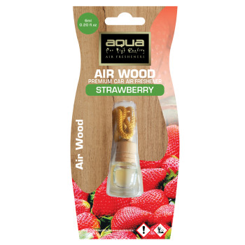 Aqua - ΑΡΩΜΑΤΙΚΟ ΑΥΤΟΚΙΝΗΤΟΥ ΚΡΕΜΑΣΤΟ ΜΠΟΥΚΑΛΑΚΙ ΜΕ ΑΡΩΜΑ ΦΡΑΟΥΛΑ (STRAWBERRY) AIR WOOD AQUA - 1 TEM. (10-461/AQ)